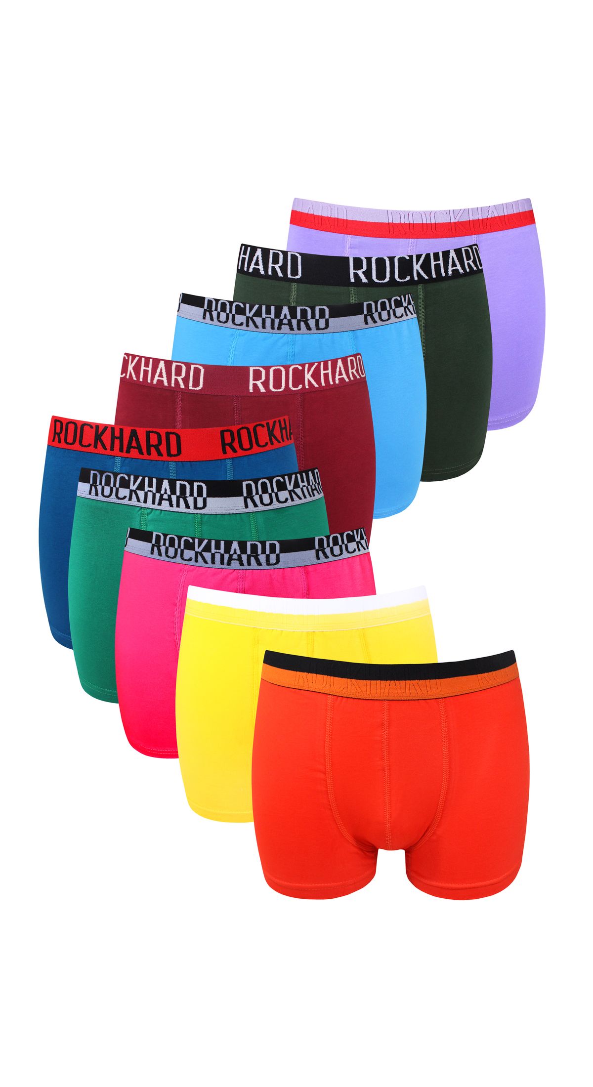 Купить Трусы мужские ROCKHARD 7001 ROCKHARD боксеры однотонные цветные(2х  цветная резинка) (12) в Москве - интернет-магазин Mademoiselle.